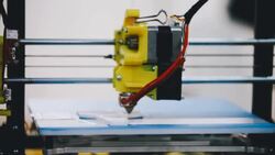 Three dimensional 3D printing machine in action Stock Footage