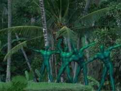 (720p)Creatures Exercising in Forest.. Stock Footage