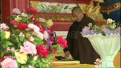 Buddhist monks and temple in Gansu Province News Clip