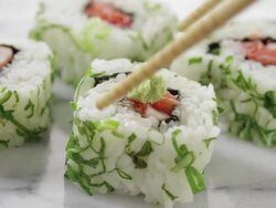 Sushi with wasabi. Stock Footage
