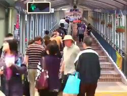 HD:Centralâ€“Mid-Levels escalator and walkway system in Hong Kong.(Time lapse) Stock Footage