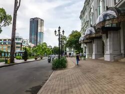 MS T/L View of Ho Chi Minh City downtown with Hotel / Ho Chi Minh City, Southeastern, Vietnam Stock Footage