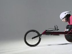 Athlete using wheelchair Stock Footage