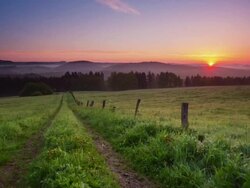 CRANE UP: Rural Landscape Sunrise Stock Footage