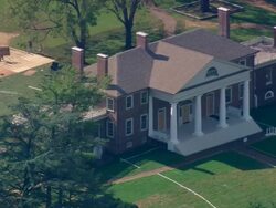 WS AERIAL ZI View of Montpelier (James Madison's house) / Virginia, United States Stock Footage