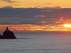 ocean lighthouse sunset Stock Footage