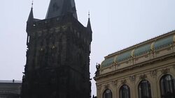 Powder Gate in Prague Stock Footage