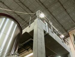 Metal fermentation tanks for wine Stock Footage
