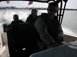 U.S. Customs And Border Protection Secures Tex-Mex Border From Land and Sea Stock Footage
