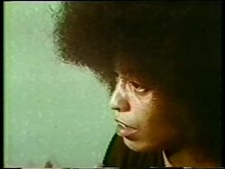 Prison interview with activist Angela Davis Stock Footage