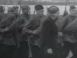 MS Russian soldiers going to front, leaving their family at train station platform AUDIO / Russia Stock Footage