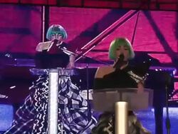 Lady Gaga Performs at Europride Stock Footage