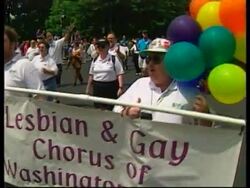 USA: WASHINGTON: THOUSANDS TAKE TO STREETS FOR GAY PRIDE News Clip