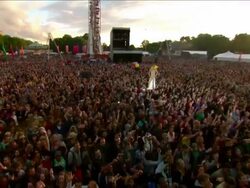W/S EXT Concert Crowd Festival Day Sunset   Stock Footage