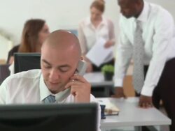 DOLLY: Office workers Stock Footage