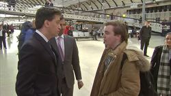 General Election 2015 - Ed Miliband Campaigning In The North East 27th April News Clip