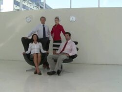Pan of businesspeople, Cape Town South Africa Stock Footage