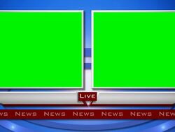 Generic Live News Interview Split Screen Stock Footage
