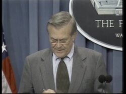 Rumsfeld briefing at Pentagon, comments on Iraq News Clip