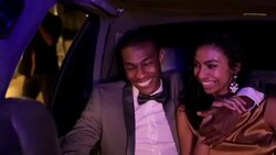 Celebrity couple waving to paparazzi from limousine Stock Footage