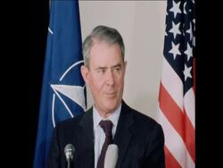 UPITN 28 3 77 US SECRETARY VANCE GIVES PRESS CONFERENCE AFTER NATO MEETING News Clip