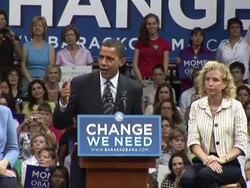 September 16, 2008 MS Democratic presidential candidate Barack Obama giving speech at campaign rally for female voters/ Miami, Florida/ AUDIO Stock Footage
