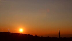 Sunset over the town Stock Footage