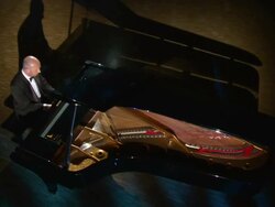 HD CRANE: Spot Lit Pianist Playing The Piano Stock Footage