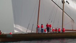 CLEAN : UAE: Traditional Dhow race sets sail off shores of Dubai News Clip