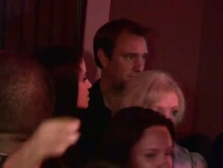 Trey Parker departs The Book Of Mormon at the Pantages Theatre in Hollywood, 09/12/12 Stock Footage