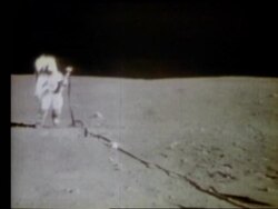 Astronaut running on Moon Stock Footage