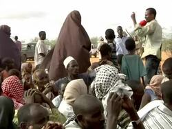 UN officer with loudspeaker Stock Footage