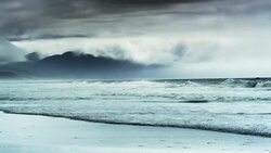 Pacific City State Park beach Oregon with storm Stock Footage