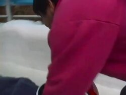 Man on Luge Sled, Starts Stock Footage