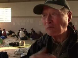 CLEAN: Evacuees shelter at a rescue centre. News Clip