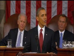 President Barack Obama urged Congress to extend the temporary payroll tax cuts that were enacted late last year during his annual State of the Union message.  He also urged tax-reform so high-earners pay "their fair share." (Jan. 24) News Clip
