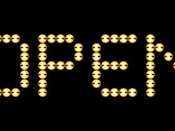 HD: Flashing Word Open Stock Footage