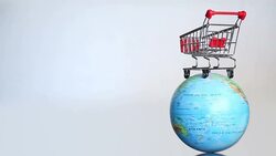 Shopping Cart on the World Stock Footage