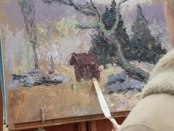 Spring plein air Stock Footage