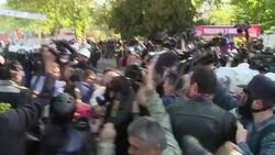 CLEAN : Turkish police tear gas May Day protesters in Istanbul News Clip