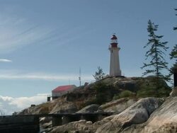 WS ZI  ZO View of Point Atkinson Lighthouse / Vancouver, British Columbia, Canada  Stock Footage