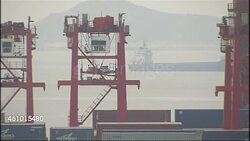 Shipping container movements at Shanghai port News Clip
