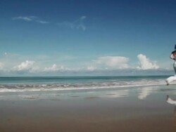 Jogging at the beach (HD 720) Stock Footage