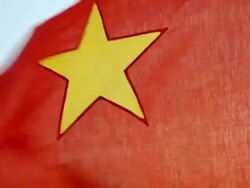CU Shot of Flag of Vietnam / Saigon, Vietnam  Stock Footage
