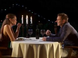 HD DOLLY: Romantic Fine Dining Stock Footage