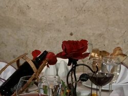 Dinner Table with a Red Rose Stock Footage