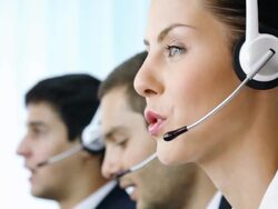 Customer support operators working Stock Footage