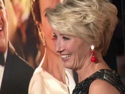 Emma Thompson at AFI Fest 2013 Opening Night Gala Premiere of Disney's "Saving Mr. Banks" in Hollywood, CA, on 11/07/2013. (Footage by WireImage Video/Getty Images) Stock Footage