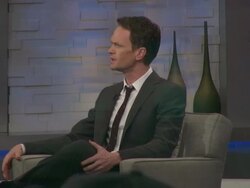 Neil Patrick Harris (Hedwig & the Angry Inch) wearing red nail polish on the set of the Good Morning America show Stock Footage