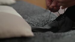 man lace - shoes Stock Footage